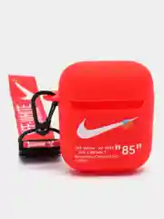 Красный чехол для наушников Apple AirPods 1 / Pro 2 / 3 силиконовый с принтом Nike sport (найк))