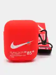 Красный чехол для наушников Apple AirPods 1 / Pro 2 / 3 силиконовый с принтом Nike sport (найк))