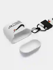 Белый чехол для наушников Apple AirPods 1 / Pro 2 / 3 силиконовый с принтом Nike sport (найк))