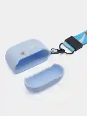 Синий чехол для наушников Apple AirPods 1 / Pro 2 / 3 силиконовый с принтом Nike sport (найк))
