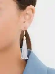 Серый серьги женские -кисти