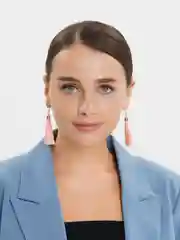 Пудровый серьги женские -кисти
