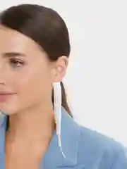 Серый металлик серьги длинные со стразами, вечерние