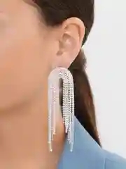 Ледяной серьги длинные со стразами, вечерние