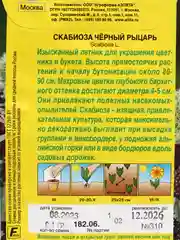 Скабиоза "Черный рыцарь", семена цветов