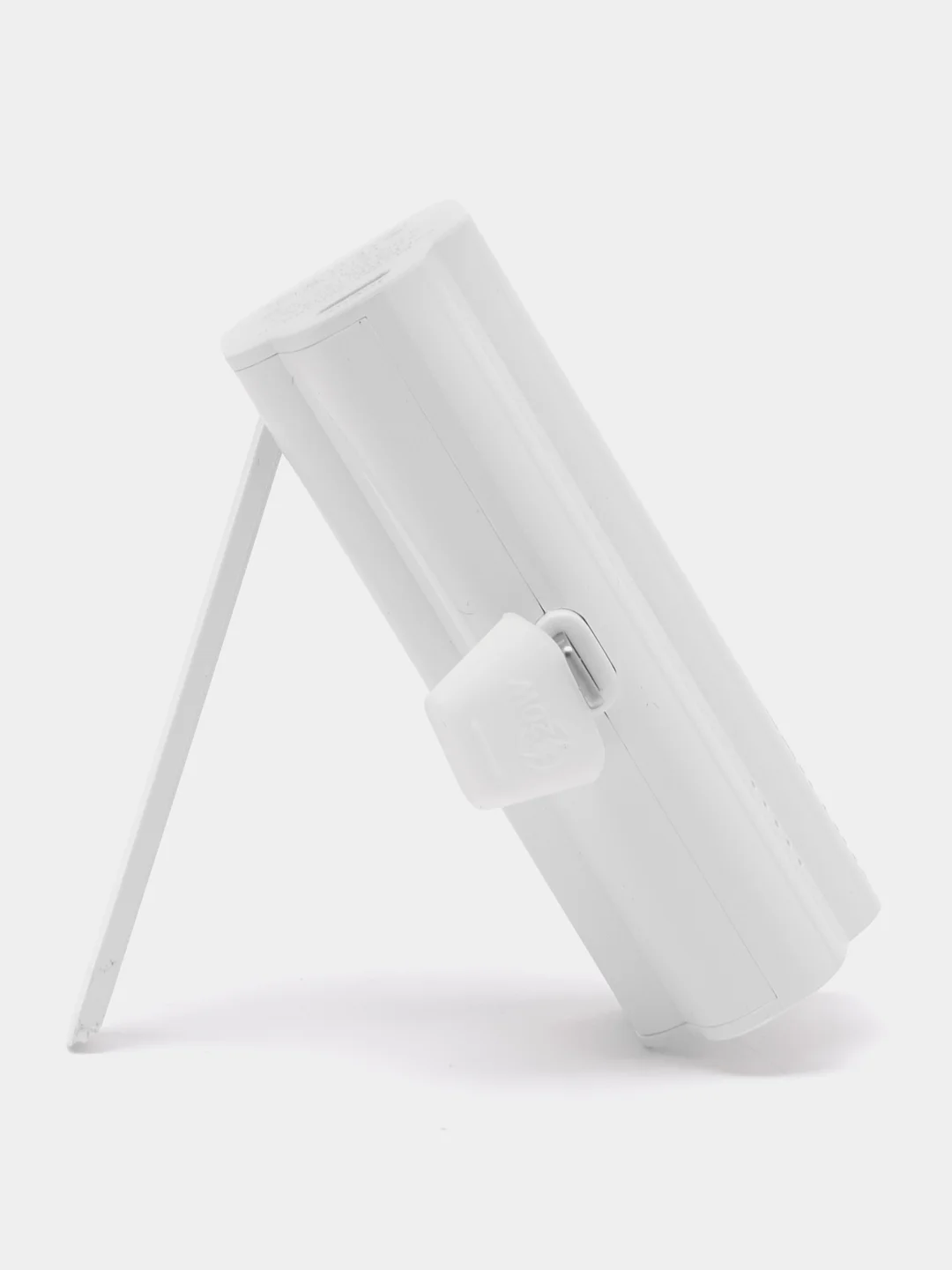 Белый power Bank 5000 mAh, Li-Pol, 2.1A вх/вых, Lightning, Type-C, индикатор, подставка