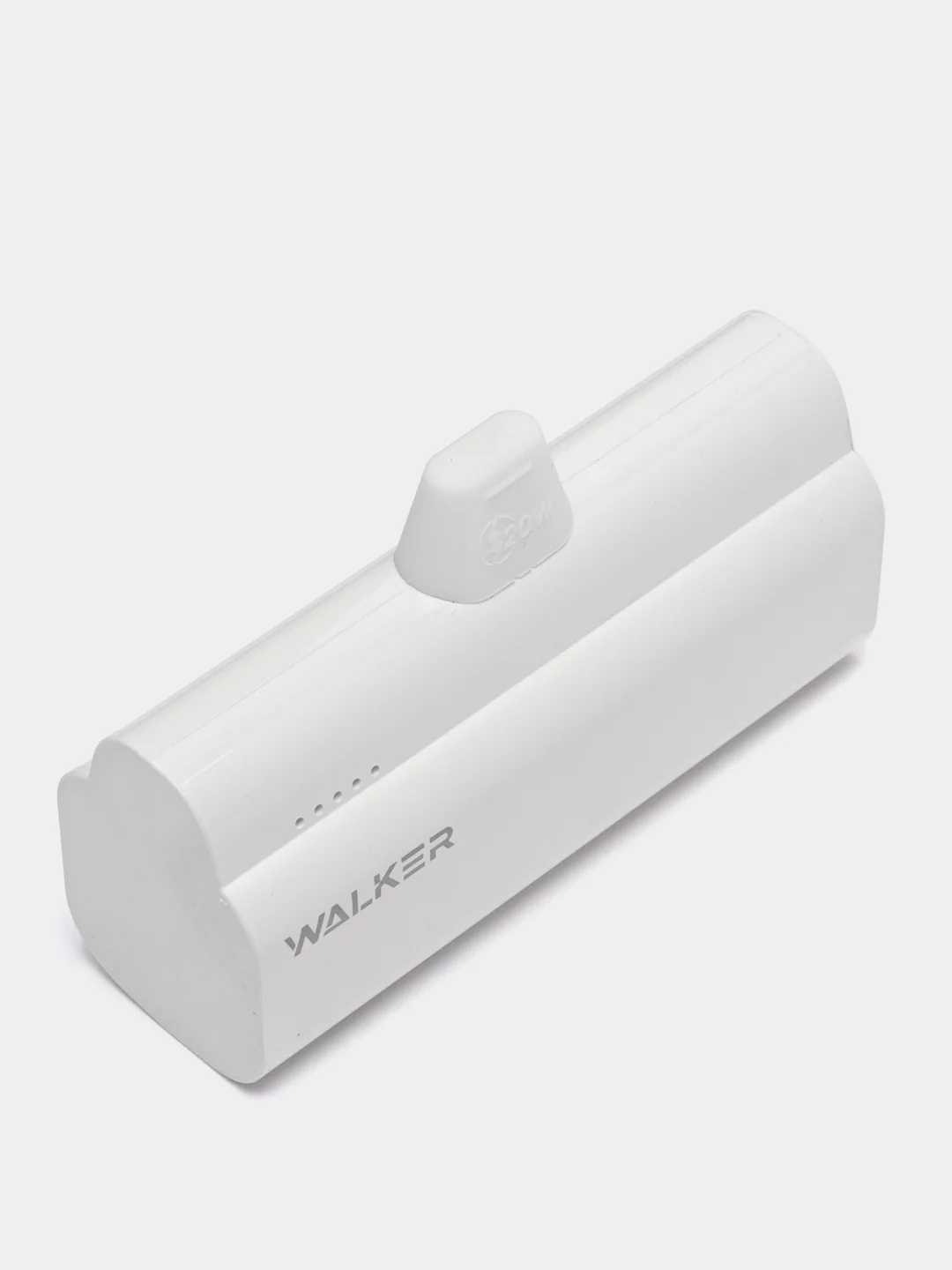 Белый power Bank 5000 mAh, Li-Pol, 2.1A вх/вых, Lightning, Type-C, индикатор, подставка