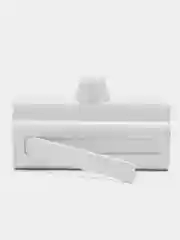Белый power Bank 5000 mAh, Li-Pol, 2.1A вх/вых, Lightning, Type-C, индикатор, подставка