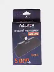 Черный power Bank 5000 mAh, Li-Pol, 2.1A вх/вых, Lightning, Type-C, индикатор, подставка