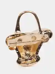 Коричневый брошь корзинка женская с камнями