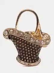 Коричневый брошь корзинка женская с камнями