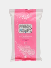 Влажные салфетки для интимной гигиены, 15 штук, Fresh Land