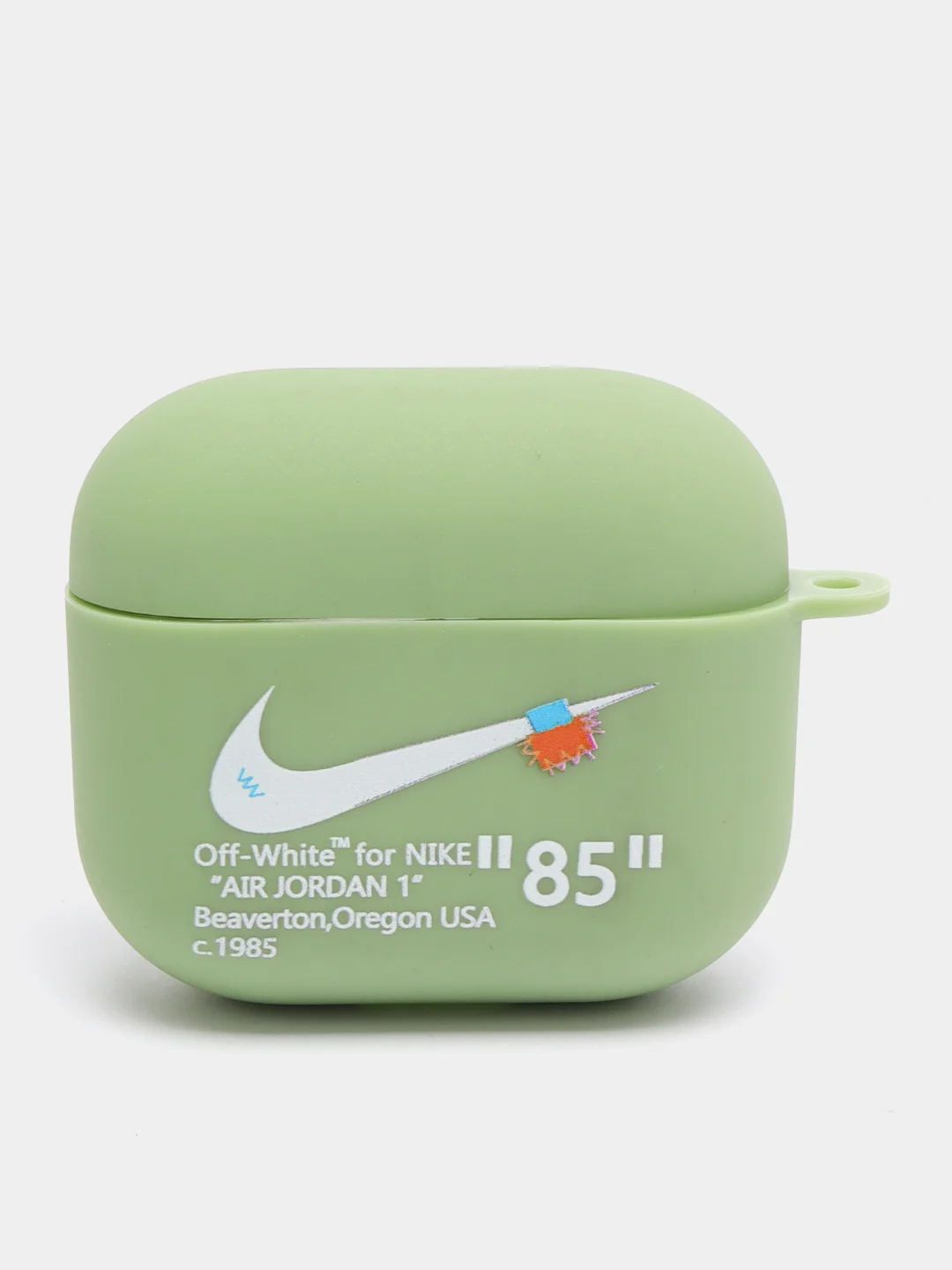 Мятный чехол для наушников Apple AirPods 1 / Pro 2 / 3 силиконовый с принтом Nike sport (найк))
