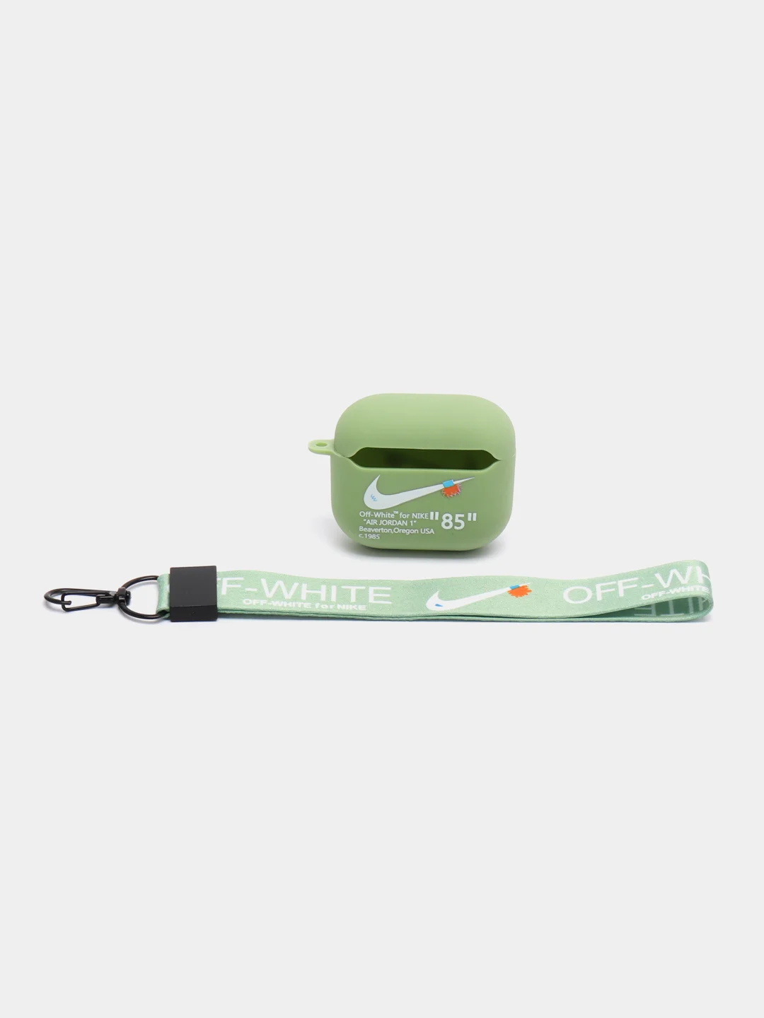 Мятный чехол для наушников Apple AirPods 1 / Pro 2 / 3 силиконовый с принтом Nike sport (найк))