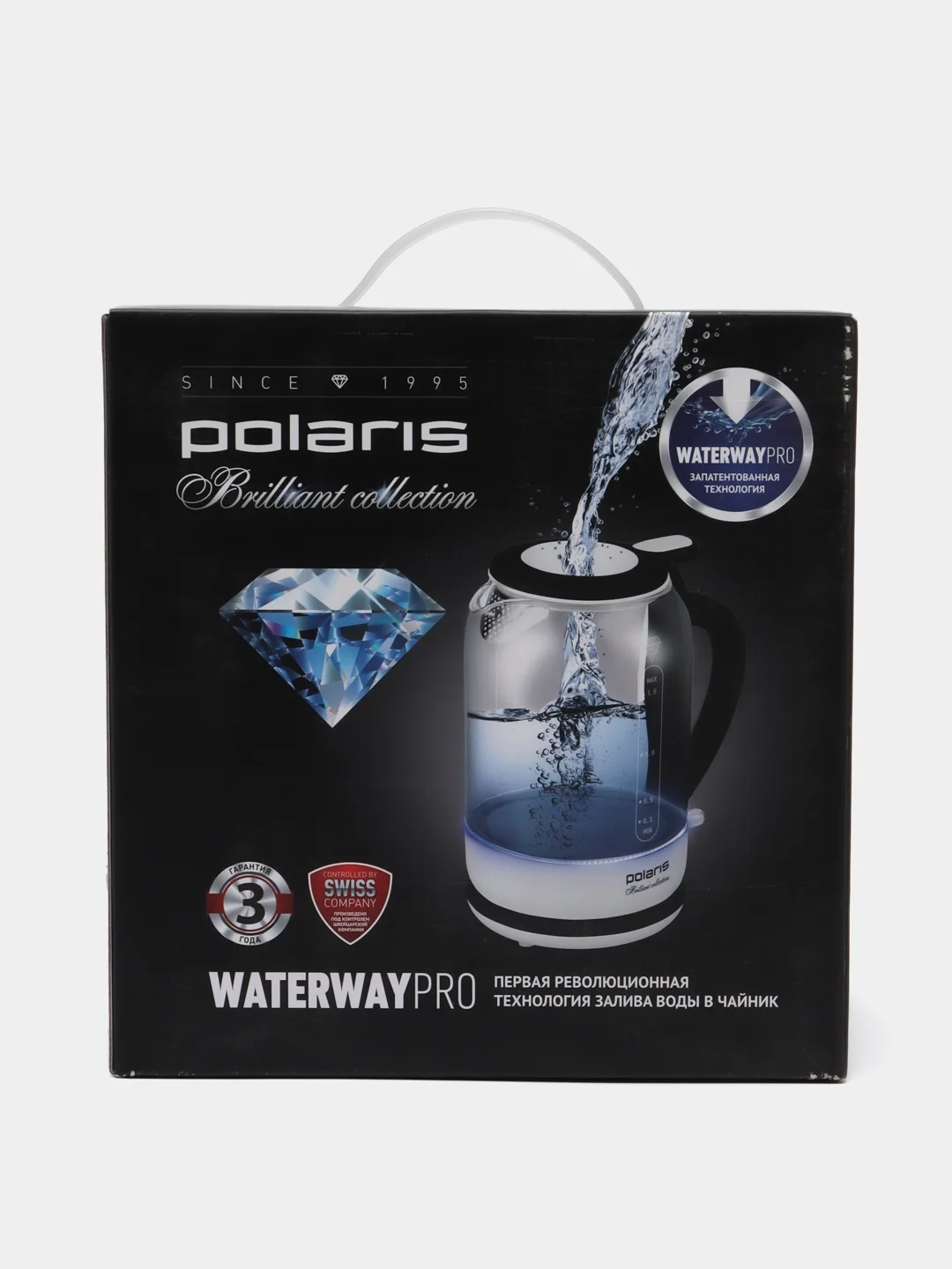Чайник Polaris PWK 1753CGL Brilliant Collection Белый/черный