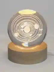 Белый хрустальный шар-ночник 3D, настольный стеклянный светильник