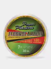 ЛЕСКА POWER PHANTOM FLUOROCARBON, 0,6 0,12ММ, 1,45 КГ,ПРОЗРАЧНЫЙ, 30М