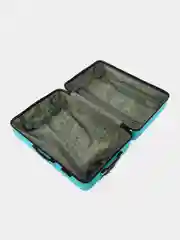 Бирюзовый чемодан дорожный, пластиковый, на колесиках, размеры S, M, L, с кодовым замком