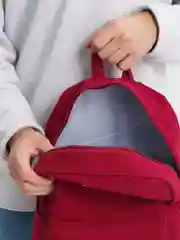Багровый рюкзак женский, мужской, вельветовый, в школу, колледж, спорт