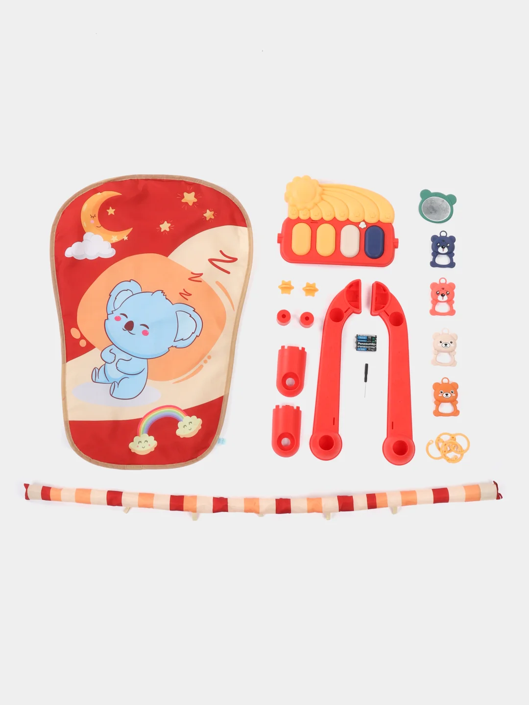 Красный детский игровой коврик с пианино, для новорождённых