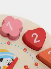 Деревянная игрушка часы,  шнуровка бусины, пазлы, вкладыш