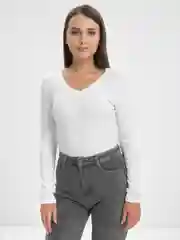 Белый джемпер лонгслив