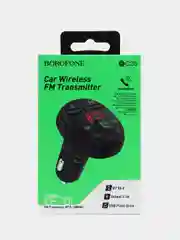 Черный fm модулятор-трансмиттер Bluetooth Borofone BC26, 2 USB, черный