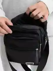 Черный сумка мужская, через плечо