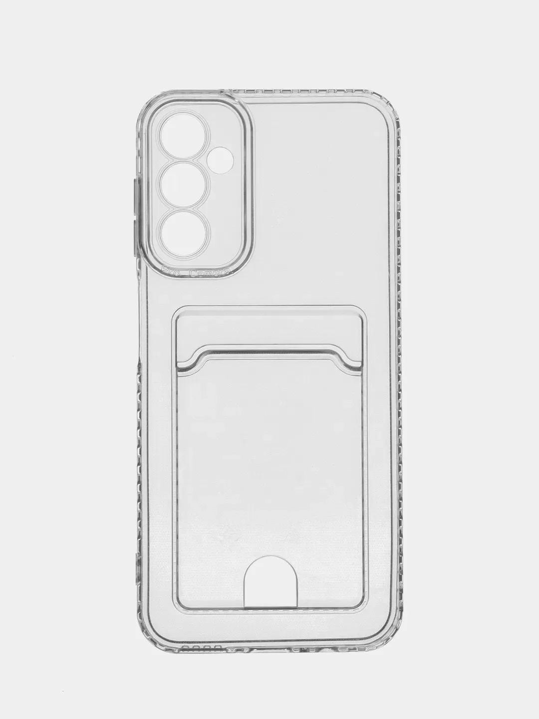 Чехол противоударный на Samsung A04, A04, S S20FE с кармашком для фото и карт, прозрачный