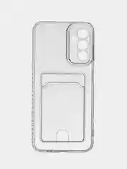 Чехол противоударный на Samsung A04, A04, S S20FE с кармашком для фото и карт, прозрачный