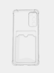 Чехол противоударный на Samsung A04, A04, S S20FE с кармашком для фото и карт, прозрачный