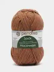 Терракотовый пряжа Пехорка Носочная 50% шерсть, 50% акрил 100г, 200м