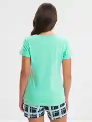 Мятный женская трикотажная пижама с шортами, домашний костюм