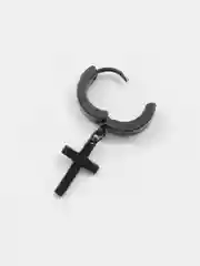 Черный серьга обманка-клипсы, зажимы с подвеской "Крест"/Кольца "Конго" 2 цвета, 12 видов