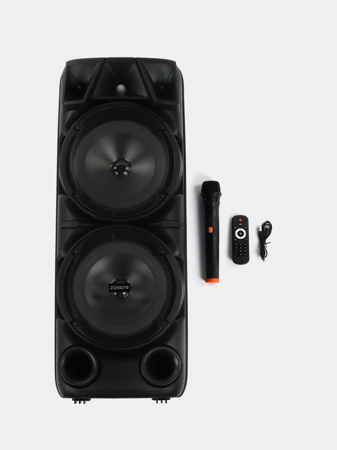 Черный колонка ZQS 8210 беспроводная музыкальная напольная Speaker  с микрофоном