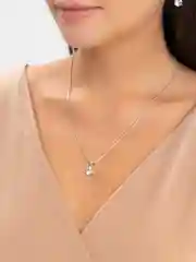 Серебряный комплект серьги и цепочка, с камнем