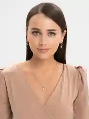 Серебряный комплект серьги и цепочка, с камнем