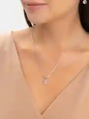 Розовый комплект серьги и цепочка, с камнем