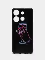 Голубой силиконовый чехол для Tecno Spark Go 2023 / Pop 7 Pro / Pop 7 (Техно Спарк Го 2022 / Поп 7 Про), с принтом, рисунком