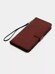 Багровый чехол-книжка с магнитной застежкой для Infinix Smart 7 HD, Инфиникс Смарт 7 ХД