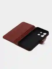 Багровый чехол-книжка с магнитной застежкой для Infinix Smart 7 HD, Инфиникс Смарт 7 ХД