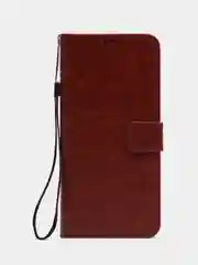 Багровый чехол-книжка с магнитной застежкой для Infinix Smart 7 HD, Инфиникс Смарт 7 ХД