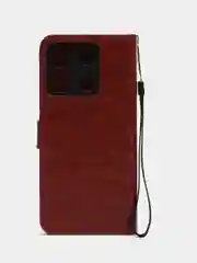 Багровый чехол-книжка с магнитной застежкой для Infinix Smart 7 HD, Инфиникс Смарт 7 ХД