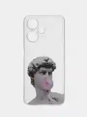 Алый чехол на Infinix Hot 30 Play / Инфиникс Хот 30 Плей прозрачный, с рисунком, защита камеры