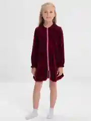 Бордовый халат детский велюровый, Lilians