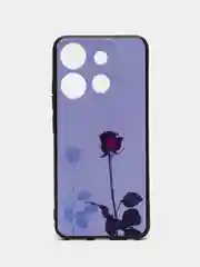 Серебряный силиконовый чехол для Tecno Spark Go 2023 / Pop 7 Pro / Pop 7 (Техно Спарк Го 2022 / Поп 7 Про), с принтом, рисунком