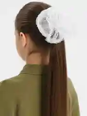 Бежевый банты школьные, белые, на резинке,  на 1-е сентября