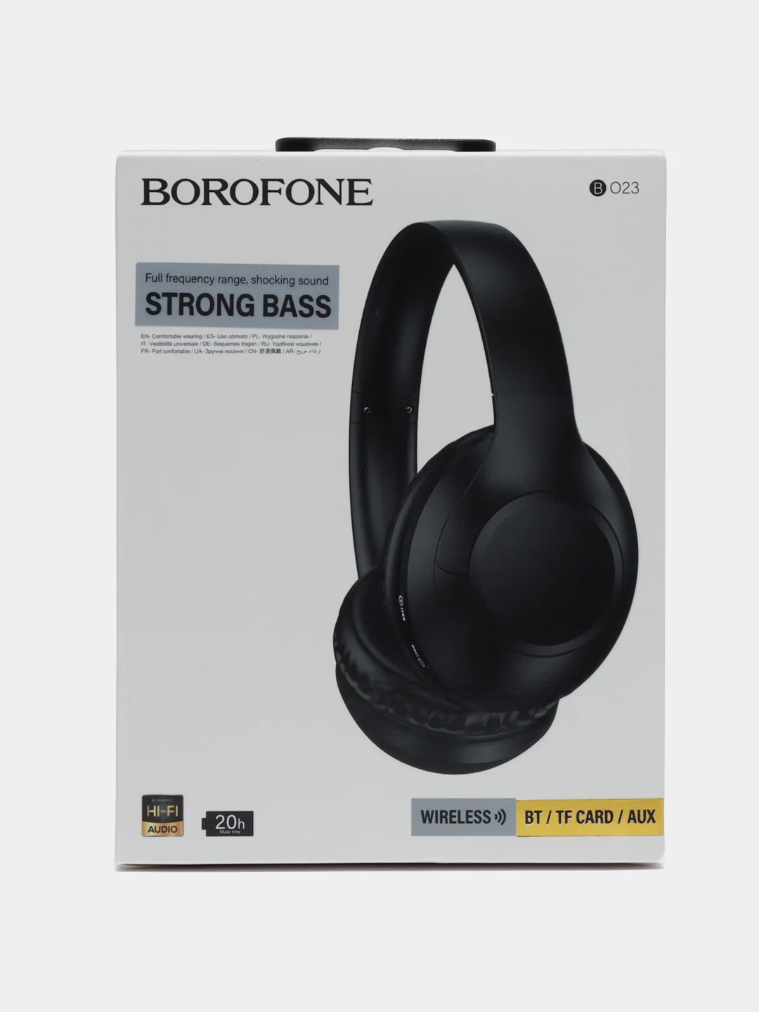 Синий беспроводные полноразмерные наушники Borofone BO23 Strong Bass, с микрофоном, поддержка AUX