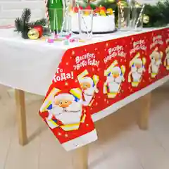 Алый скатерть Новый Год