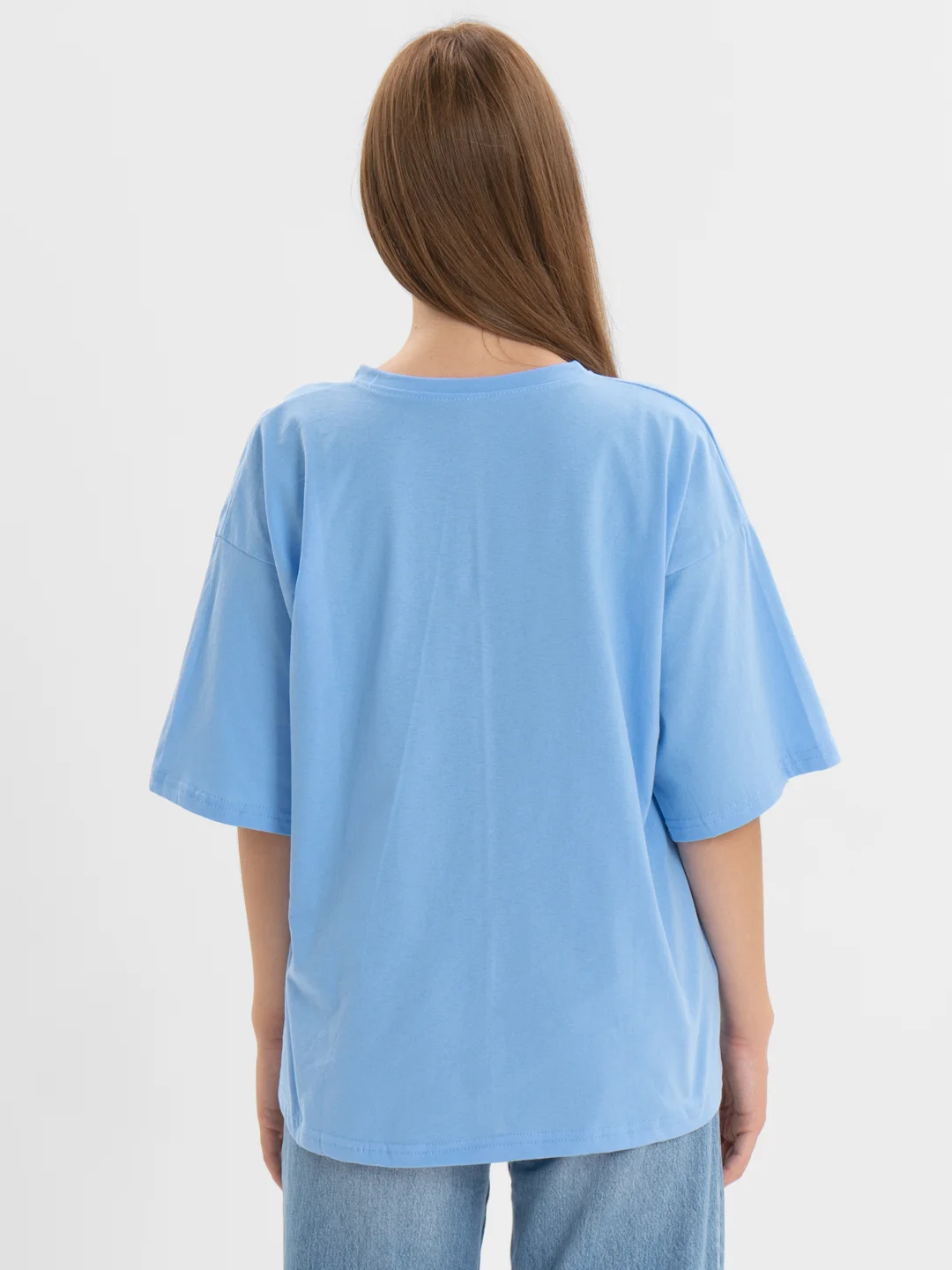 Белый футболка свободного кроя, однотонная, oversize с принтом GAP